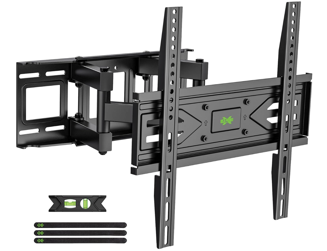 USX MOUNT Full Motion TV Wall Mount for Most 32-70 inch TVs up to 99 lbs, Wall Mount Bracket with Dual Articulating Arms, Swivel, Tilt, Max VESA 400x400mm, TV Mount Fits 12”/16” Wood Studs