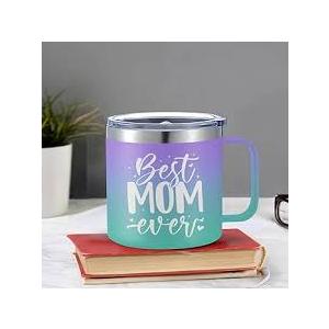 Fanunny Best Mom Ever Coffee Mug Gifts from Son, Daughter, Mothers Day Gifts for Women, Ideas Birthday Christmas Gift for Mom, Purple CoffeeCup with Handle