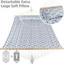 SUNCREAT Double Quilted Hammock with Hardwood Spreader Bar, Extra Large Soft Pillow, Heavy Duty 2 Person Hammock for Indoor, Outdoor, Grey Pattern,  Maximum Weight 475 pounds