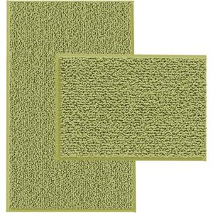Bath Rugs Non Slip Washable 2 Piece Non Slip Extra Absorbent Shaggy Chenille Bathroom Rugs and Mats Sets Sage Green, Size: 32"L x 20"W + 24"L x 16"W