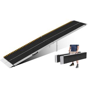 FACHNUO 12 Feet Wheelchair Ramp with Support Legs, Folded Aluminum Handicap Ramps, Portable Detachable Wheel Chair Ramp for Home Steps, Stairs, Entry, Threshold, Doorways, 800LBS Capacity