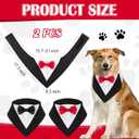 Shinylin 2 Pcs Formal Dog Tuxedo Wedding Dog Bandana Collar with Red Black Bow Ties Adjustable Pet Engagement Birthday Tux Outfit Suit for Large Dogs XL Pets