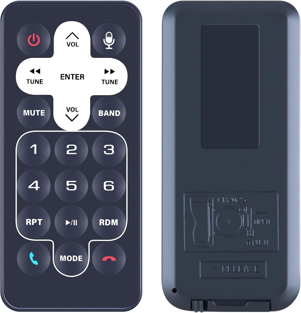 Replacement Remote for Dual Electronics Digital Multimedia Receiver DMCPA70 | Compatible Models: DMCPA11BT AVM2207S XDCPA10BT XDCPA11BT DMCPA70BT AVM2210H, Jensen CAR1000 CAR8000 CAR700 CAR10 Car Stereo