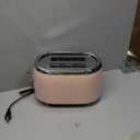 MELLERHOME Retro Toaster 2 Slice, 7 Browning Levels, 3 Functions (Reheat, Defrost, Cancel), Stainless Steel Features, Removable Crumb Tray, Under Base Cord Storage, Pink Kitchen Accessories Dcor