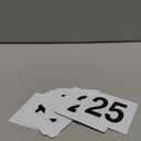 New Star Foodservice 23114 1-25 Double Sided Table Numbers, 4" x 4" Inch, White