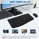 Wired Keyboard and Mouse Combo, EDJO Full-Sized Ergonomic Computer Keyboard with Palm Rest and Optical Wired Mouse for Windows, Mac OS Desktop/Laptop/PC, Black