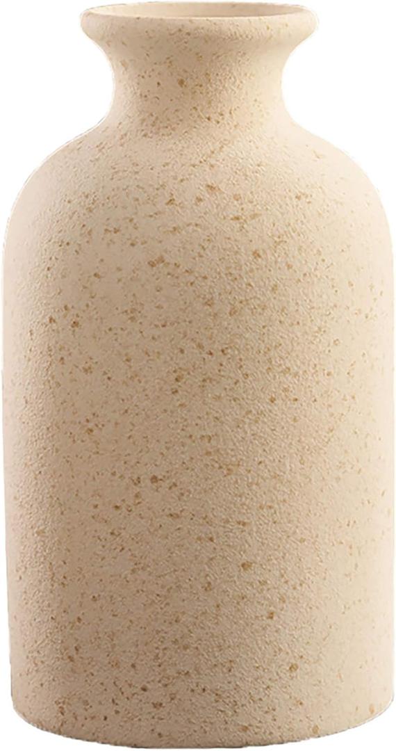 Dry Flower Vases, Ceramic Vase, Living Room Decoration,Flower Arrangement Decoration Shooting Props (Large, Yellow)