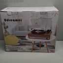 Vinyl Record Player with Speakers,3 Speed Turntable with Latest Bluetooth 5.3, Aux Input, Headphone Jack, RCA Output and Auto Stop, Mirror Vintage Wooden Brown