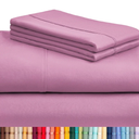 LuxClub 4 PC Sheet Set Bed Sheets Deep Pockets 18" Eco Friendly Wrinkle Free Cooling Machine Washable Hotel Bedding Silky Soft - Light Plum Twin XL