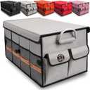 Car Trunk Organizer, Cargo Organizer SUV Trunk Storage Non Slip Bottom Waterproof Collapsible Durable Multi Compartments-(Standard,Gray)