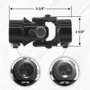 BUYMACHINERYPARTS 3/4" DD X 3/4" DD Black Steering Universal Joint Single U Joint Shaft,Total Length: 83mm (3-1/4")