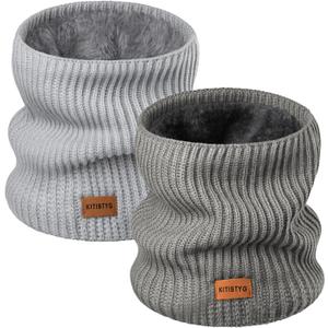 Winter Neck Gaiters & Ski Mask,Winter Fleece Neck Warmer Face for Men &Women Windproof Gift (Gray*darkgray)