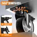 5 Inch Heavy Duty Casters, 2600lbs Capacity (Set of 4) - Industrial Swivel Caster Wheels with Brakes for Workbenches, Carts & Furniture - Floor Protecting & Quiet Roll