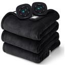 Bedsure Electric Blanket Queen Size  Dual Control Heated Blanket Queen, Fast Heating with 10 Time Settings & 10 Heat Settings, Warm Gift for Grandma (84x90 inches, Black)