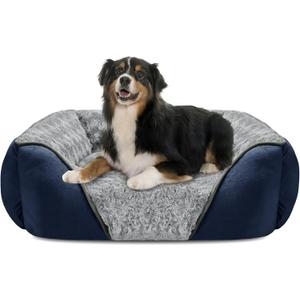 X-Large Dog Bed Rectangle Washable Orthopedic Soft Calming Sleeping Durable Pet Cuddler with Anti-Slip Bottom