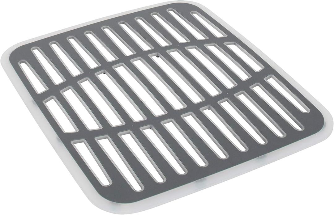 SPECTRUM Small Gray Cora Kitchen Sink Mat (12" x 12")