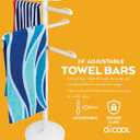 O2COOL Pool & Spa Valet, Adjustable Pool & Patio Towel Holder with Weighted Base, Outdoor Towel Bar, Poolside Table, White