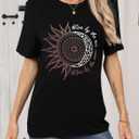 IRISGOD Womens Graphic Tees Casual Summer Short Sleeve Vintage T Shirts Tops (Black, XXL)