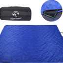 REDCAMP Large Waterproof Stadium Blanket for Cold Weather, Soft Warm Fleece Camping Blanket Windproof for Outdoor Sports, Blue
