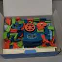 Domino Train Toys Kids Games - Automatic Stacking Creative Game 3+ Year Old - Stem Montessori Toy for Boys 4-6 - Summer Autistic Christmas Birthday Gifts 5 6 Toddler Ages 4-8 (Morandi Blue)