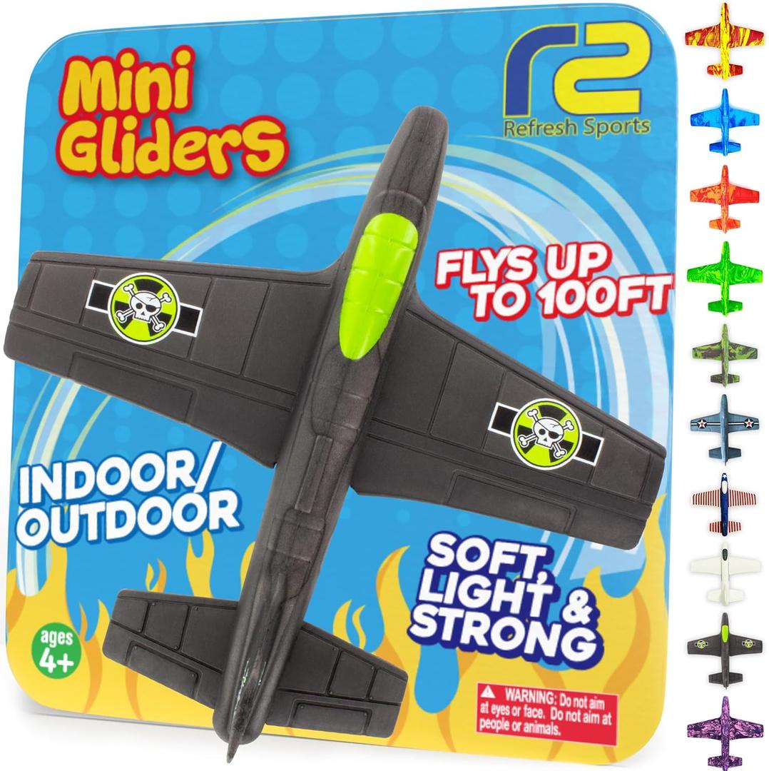 Toy Airplane For Kids - Boo Basket Stuffers for Kids - Durable EVA Foam Plane - Air plane Toy Stocking Stuffers - Small Gifts For Boys & Girls 2025 Foam Glider Plane - Fun Kid Glider Airplanes Toys (Jet Black)