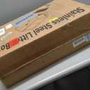 Stainless Steel Litter Box with Lid,Front Entry Top Exit Kitty LitterBox,Extra Large Enclosed Metal Cat Box with Litter Scoop & Litter Mat-Black