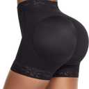 Womens Shapewear Control Panties Butt Lifter Boyshort Lace Panties Underwear (X-Large, Black Mid Thigh)