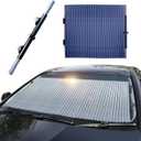 Car Retractable Windshield Sun Shade, 25.6"60" Large Sunshade Protector Blocks 99% UV Rays, Auto Retractable Front Windshield Sunshade for Trucks, SUVs, Car Accessories