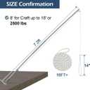8FT Fiberglass Mooring Whips Pair for Small Boats up to 18FT or 2500 LBS - 316 Stainless Steel Bases, 180 Adjustable, with Nylon Pulleys, Cleats & Marine Ropes, Economy - Up to 18' Or 2,500lb