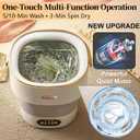 Portable Washing Machine with Spin Basket, Upgraded 16L Foldable Mini Washer5-Min Wash3-Min Spin1-Year Manufacturer WarrantySmall Washing Machine for Travel, Dorms, RVs, Camping (Gray)