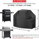 BBQ Grill Cover, Waterproof, Weather Resistant, Rip-Proof, Anti-UV, Fade Resistant, with Hook-and-Loop Straps, Gas Grill Cover for Most Grills, 55 inch, Black