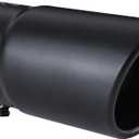 Black Exhaust tip - Fit 1.75 to 2.5 Inch Exhaust Tail Pipe Diameter- Black Coated Stainless Steel - Car Muffler Tips