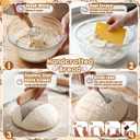 Nitial Sourdough Starter Kit, 5" Round and 6.5" Oval Mini Banneton Bread Proofing Basket Set of 6 Bread Baking Supplies Sourdough Kit Tools 24 oz Starter Jar Glass for Baker Women Wife