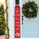 "Oh Come Let Us Adore Him" Christmas Porch Sign  7.8" x 47.2" Rustic Farmhouse Welcome Sign for Front Door, Porch, Patio, or Wall, Indoor/Outdoor Vertical Holiday Decor
