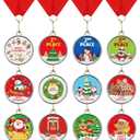 Cholemy 12 Pcs Christmas Medal Awards 2'' 12 Style Christmas Contest Prizes Medals for Xmas Decorating Party Ornament Supply