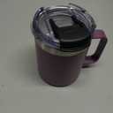 12oz Insulated Coffee Mug Cup with Handle, Stainless Steel Travel Coffee Mug with Flip Lid, Double Wall Vacuum Coffee Tumbler,Plum