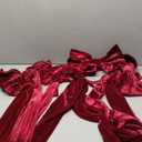 Suncalla 4 Pcs Valentines Velvet Chair Bows Sashes 12 x 43 Inch Red Velvet Bows Chair Covers for Valentines Wedding Birthday Party Dining Room Elegant Ribbons Tie Bands Holiday Party Decorations