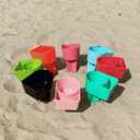 Home Queen Beach Cup Holder with Pocket, Sand Coaster Cups for Beverage, Phone, Drink, Beach Accessories for Women Family Beach Vacation, 8 Pack