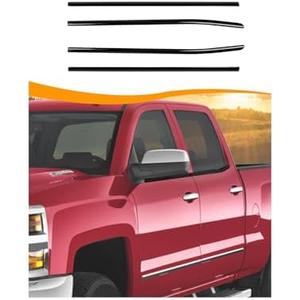 Hoolcar Lower Window Trim Cover Molding Window Bottom Outer Frame Strip Compatible with Chevrolet Silverado GMC Sierra 2014-2018, Exterior Accessories, Black