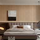 YU LI 3DH Peel and Stick PVC Slat Wall Panel 118"x15.75" Self-Adhesive Thick Faux Oak Wood Grain Wallpaper Panel 3D Soundproof Wall Panels for Walls & Ceilings