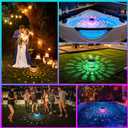 Floating Pool Lights Solar Powered, 5.5 Inch RGB Up and Down Color Changing Solar Pool Lights with Remote & Dynamic Lighting Effects, IP68 Waterproof Floating Light for Party Decor (2Pack)