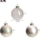 DN DECONATION Glass Christmas Hanging Ball Ornaments Set of 9, 3.15 Champagne Christmas Ornaments, Christmas Decorative Baubles for Xmas Tree Decoration, Holiday, Wedding Party Gift Decor