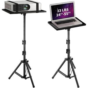 Projector Stand Adjustable 24 to 55 inches Heavy Duty 33LB Projector Mount as DJ Racks, Portable Projector Tripod, Tall Floor Stand for Office, Home, Stage or Studio