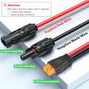 Vansdon Solar to XT60i Extension Cable 10AWG 50FT XT60i Female to Male Connector for RV Foldable Solar Panel, Portable Power Station, Solar Generator