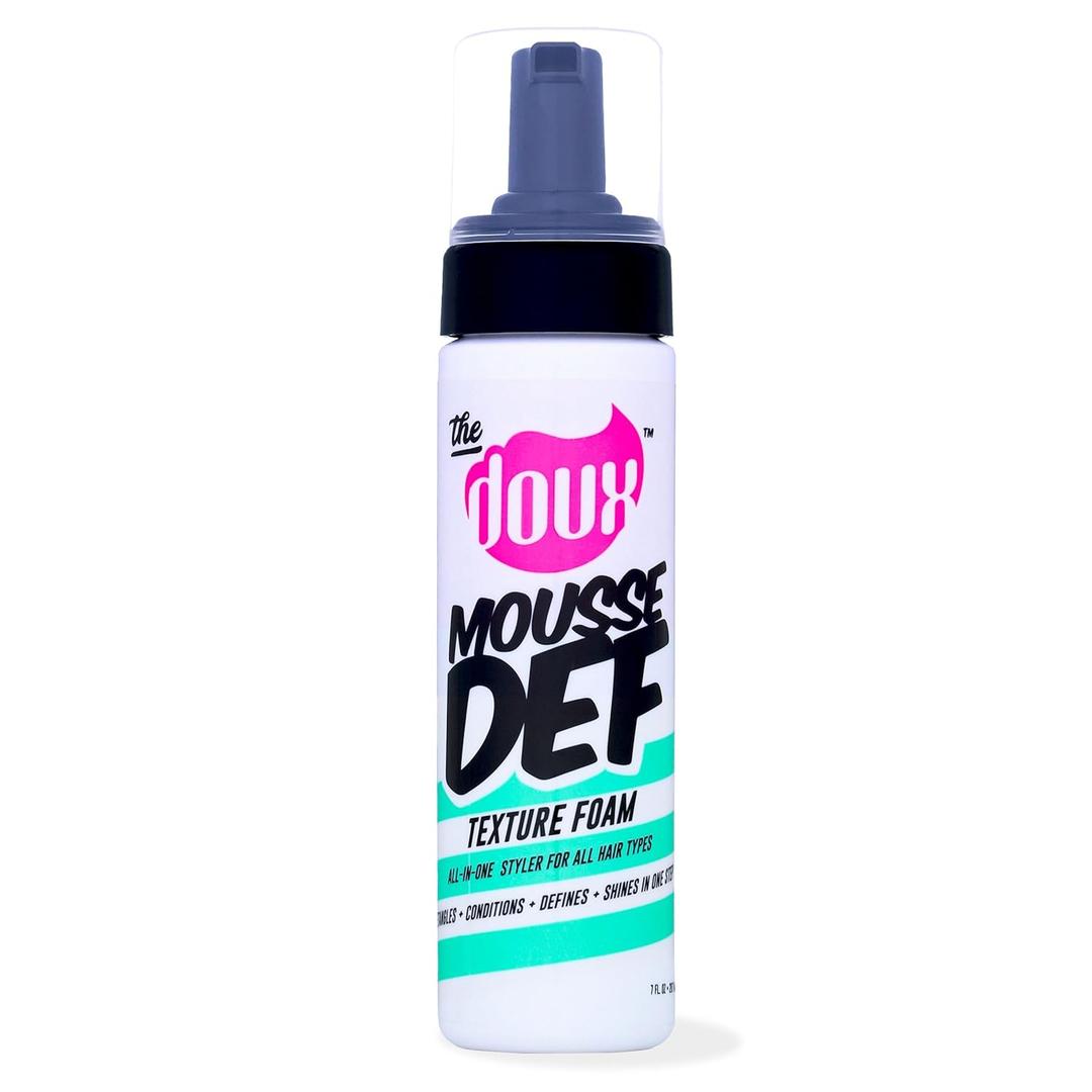 The Doux Multi-Use Mousse for Curly Hair  The Doux Mousse Def Texture Foam for Styling, Curl Definition, Volume & Shine  Curl Cream Alternative for Textured Hair & Natural Hair Styles
