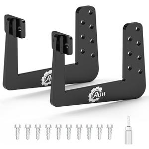 RV Bumper Brackets for Reinforcing RV Bumper Rack, Fits 4-Inch to 4.5-Inch Square Bumpers, 2 PCS Heavy Duty Universal Support Bracket with Drill Bits, Black Powder Coated