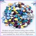 Vicenpal 300 Pcs Mosaic Tiles for Crafts Bulk Small Glass Mirror Colorful Diamond Shape Pieces Mini Mosaic Rhombus Tiles for DIY Pool Wall Door Home Art Decorations