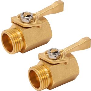 M MINGLE Heavy Duty Brass Garden Hose Shut Off Valve, 3/4 Inch, 2-Pack with 2 Hose Washers