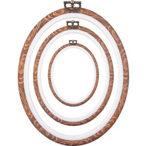 Embroidery&Cross Stitch Frames for Display,6PC Oval Embroidery Hoops,Three Sizes of Oval Framess for Embroidery Perfect for Sewing, Home Decor and Embroidery