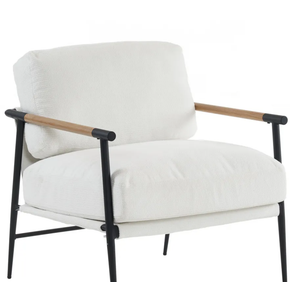 Leisure Chair Lounge Chair Velvet White Color – Cleanable Cushion – Comfortable and Safe – Easy Assembly